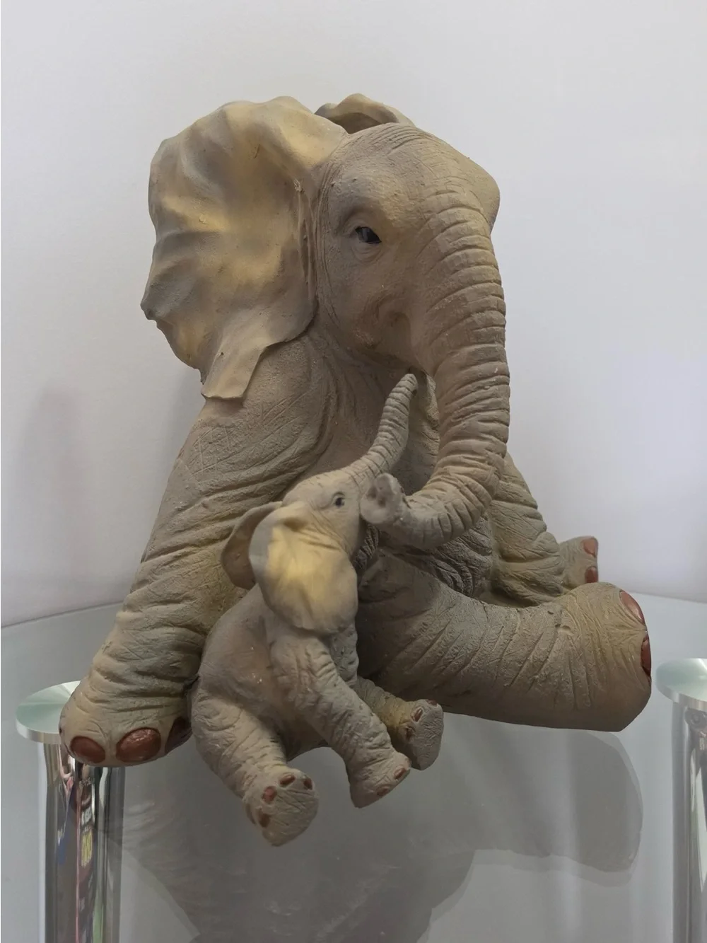 Vintage paw prints tuskers elephants mother & child rise and fall rare